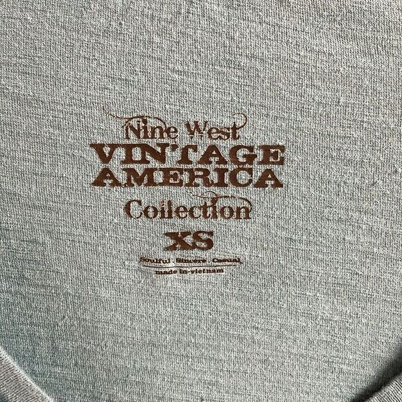 Nine West Vintage America Ladies Teal Long Sleeve Floral Top, Size XS - Picture 5 of 6